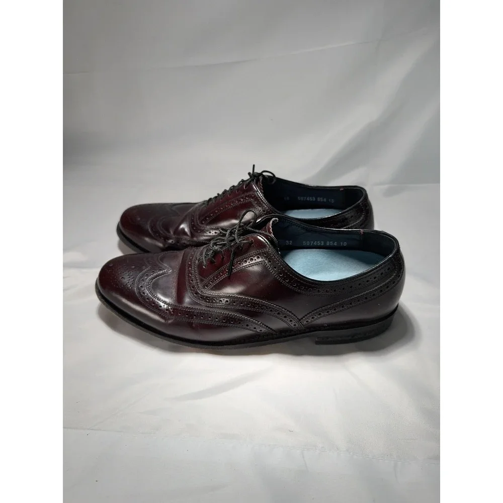 Florsheim Wingtip Longwing‎ Derby Dress Shoes Mens Size 10 Burgundy Leather Sole